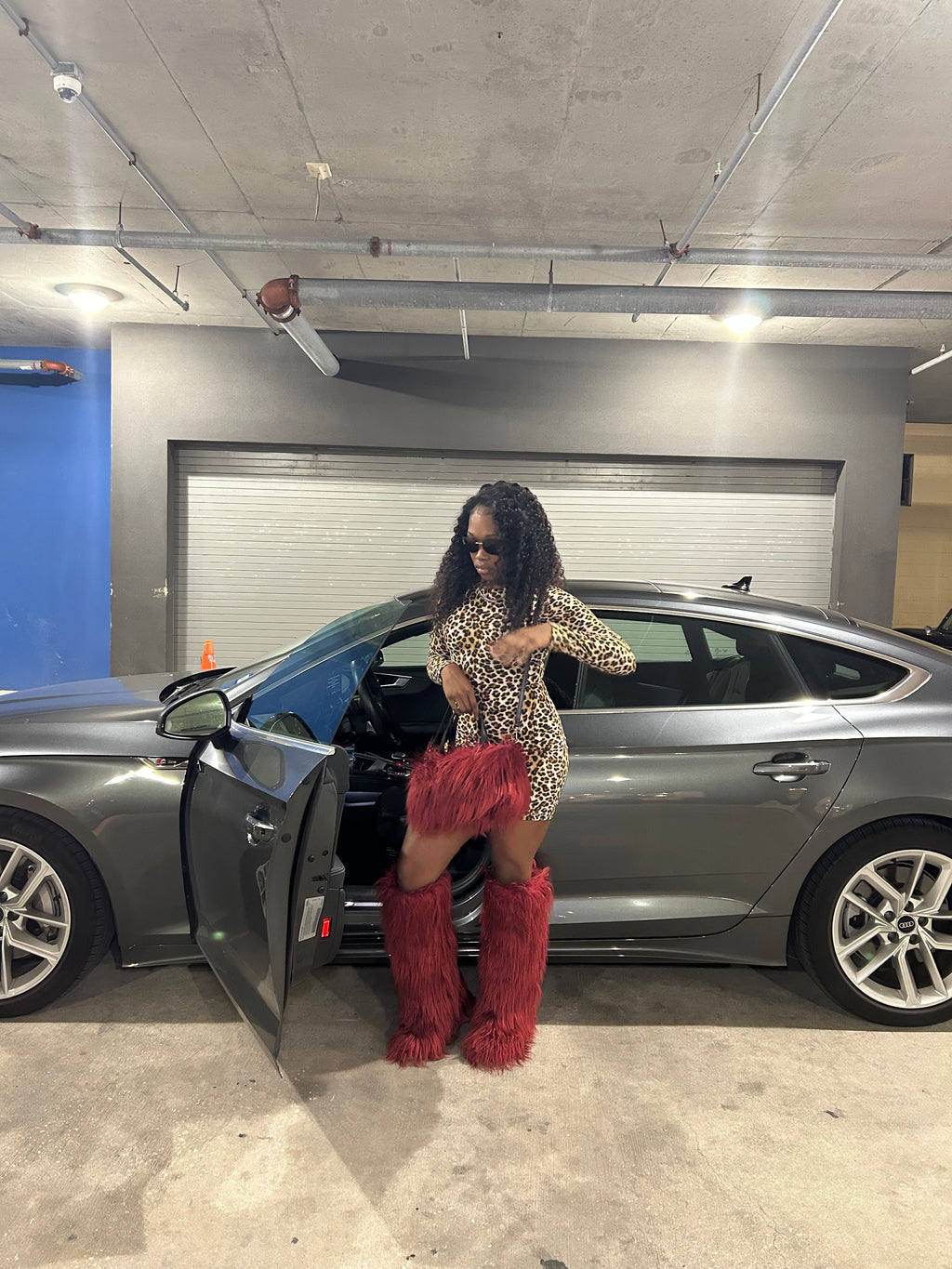 Fur Boot sets (burgundy)