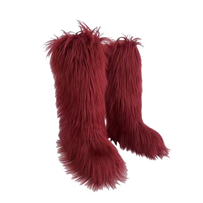 Fur Boot sets (burgundy)