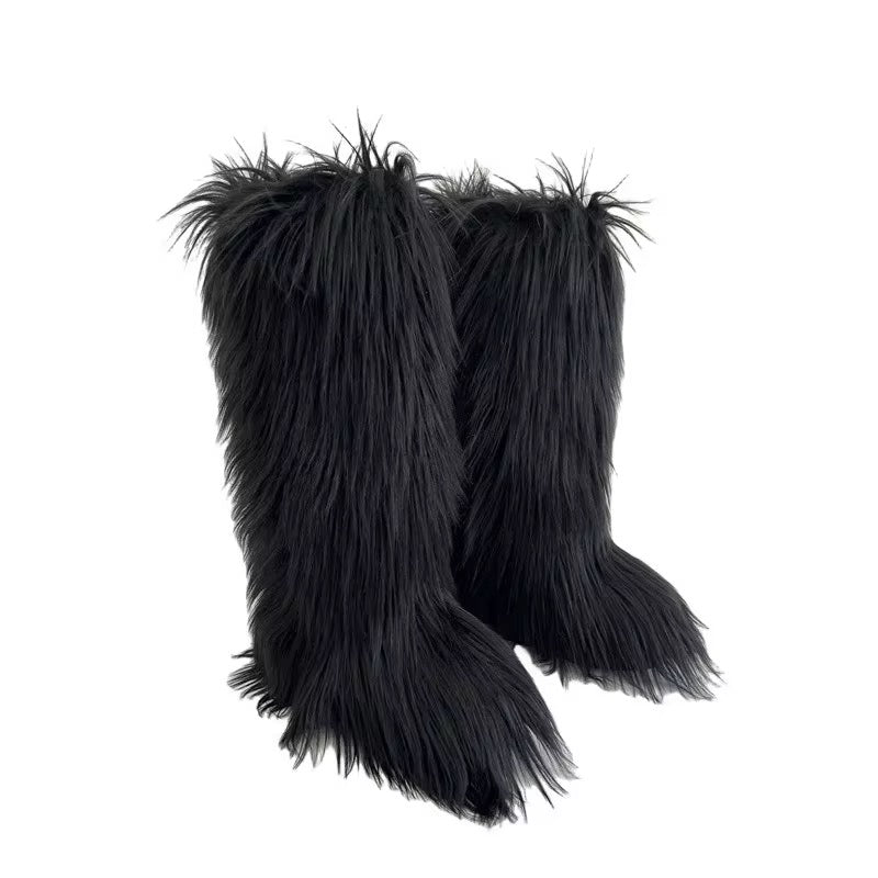 Furry Boot Set )BLACK)
