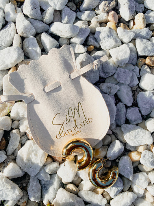 GOLD PLATED MOON HOOPS