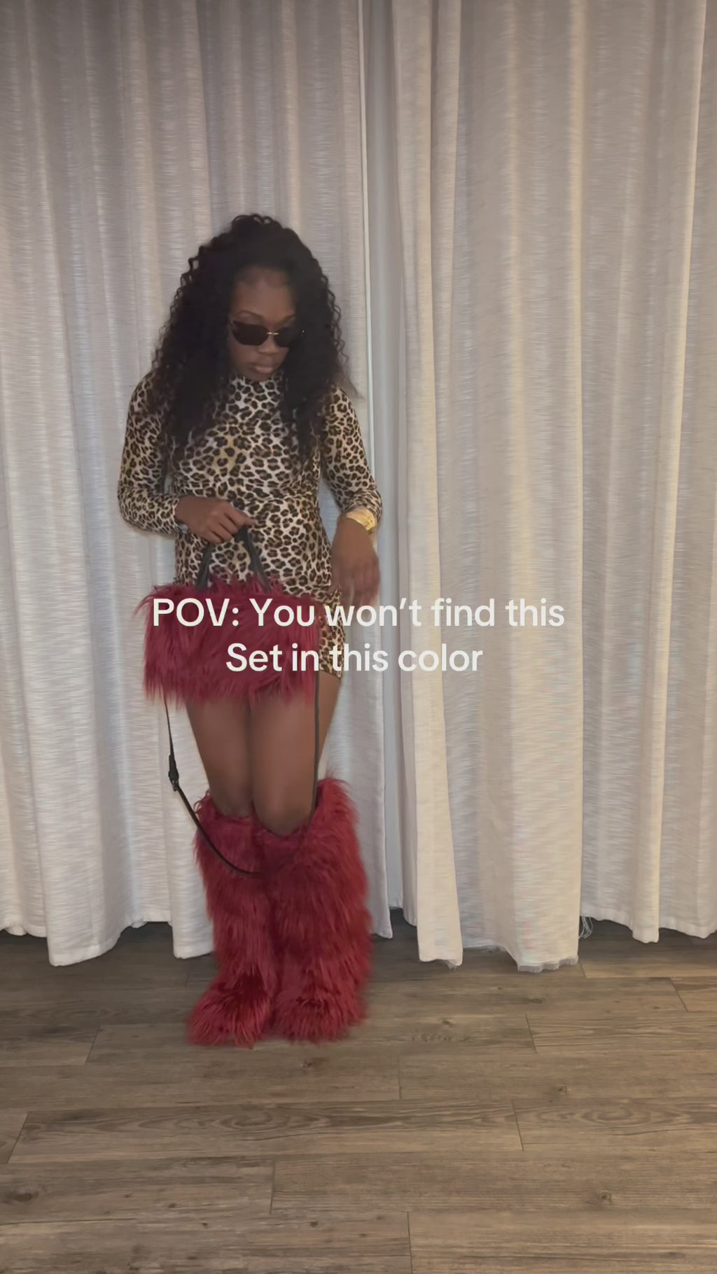 Fur Boot sets (burgundy)